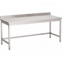 Mesa de acero inoxidable Gastro-M sin estante con peto 1800x700x850mm GN120