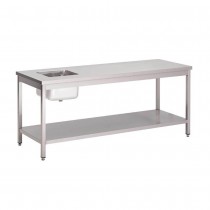 Mesa trabajo acero inoxidable Gastro-M con estante 1600x700x850mm GN140