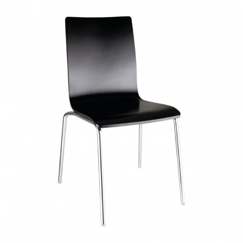 Comprar Silla apilable minimalista negra Bolero 4 unidades GR345 en Pepebar