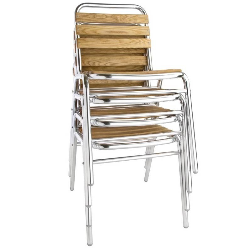Comprar Silla de aluminio y fresno Bolero GK997 4 unidades en Pepebar
