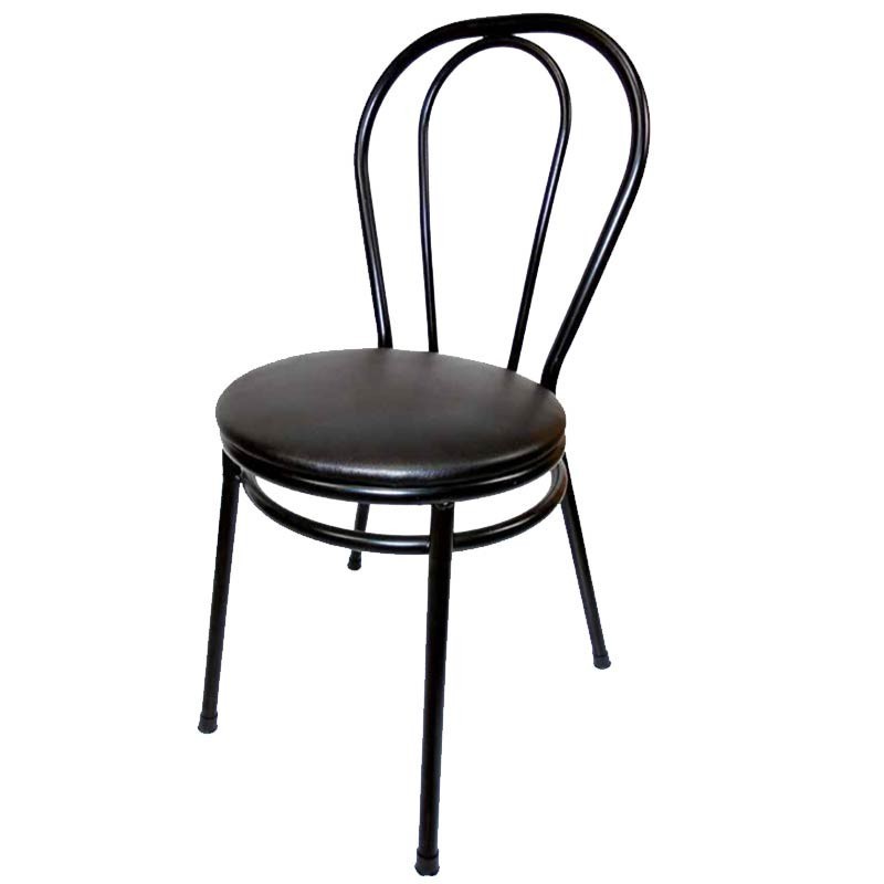 Comprar Silla Bistrot negra asiento acolchado polipiel 178084 en Pepebar