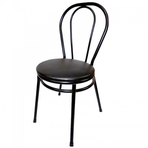 Comprar Silla Bistrot negra asiento acolchado polipiel 178084 en Pepebar