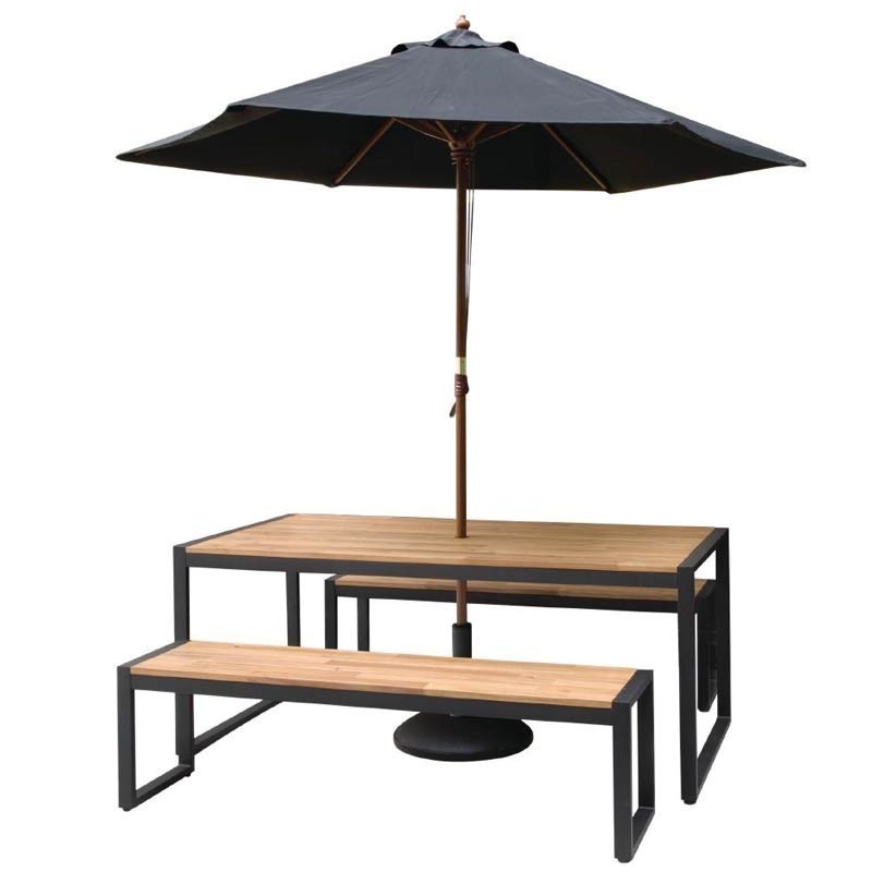 Comprar Banco rectangular Bolero de acero y madera acacia 1600 mm (2uds.) DS158 en Pepebar