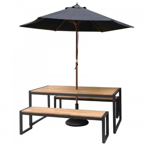 Comprar Banco rectangular Bolero de acero y madera acacia 1600 mm (2uds.) DS158 en Pepebar