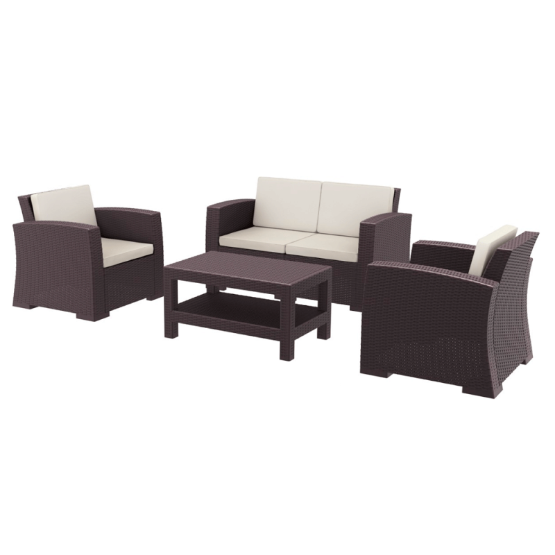 Set Mónaco 1sofá doble + 2sillones + 1mesa + 8cojines Comprar Set Mónaco 1sofá doble + 2sillones + 1mesa + 8cojines en Pepebar