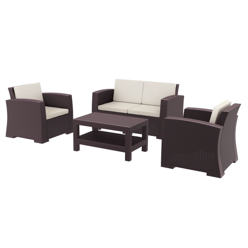 Set Mónaco 1sofá doble + 2sillones + 1mesa + 8cojines Comprar Set Mónaco 1sofá doble + 2sillones + 1mesa + 8cojines en Pepebar
