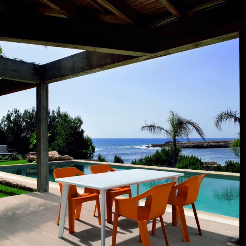 Comprar Sillón exterior apilable asiento texturizado varios colores 31 unidades SCOOL31 en Pepebar