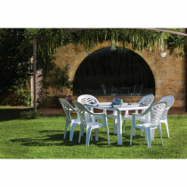 Sillón uso exterior apilable blanco 25 unidades Palma SBPALMA25 - Pepebar Sillón uso exterior apilable blanco 25 unidades Palma SBPALMA25