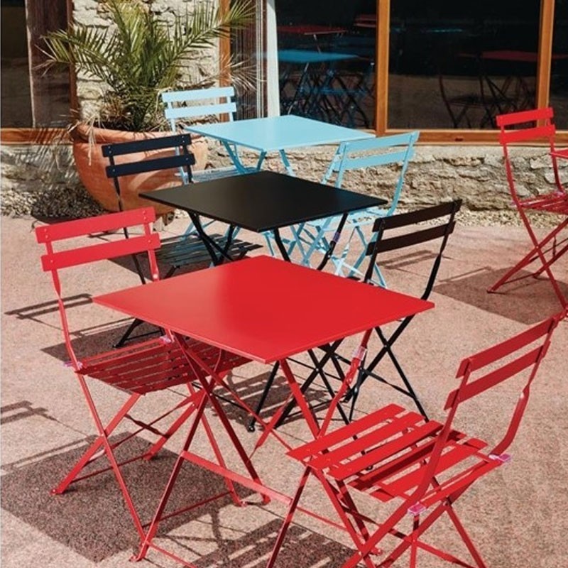 Comprar Mesa de acero cuadrada para terraza Bolero azul (600 x 600mm) GK985 en Pepebar