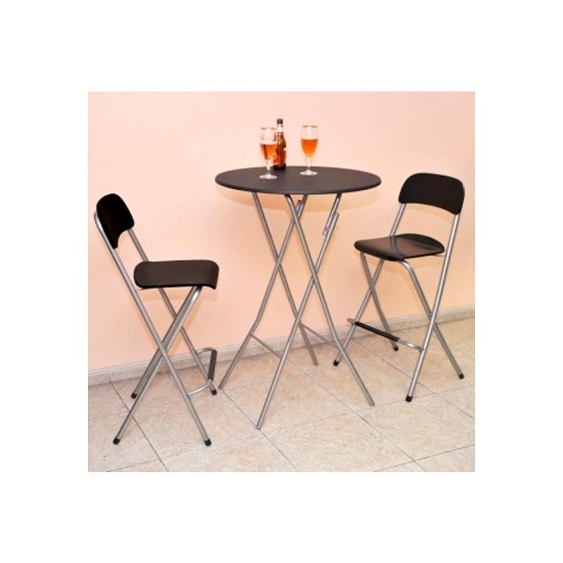 Comprar Mesa alta Verona plegable negra Hobeto MV33102 en Pepebar