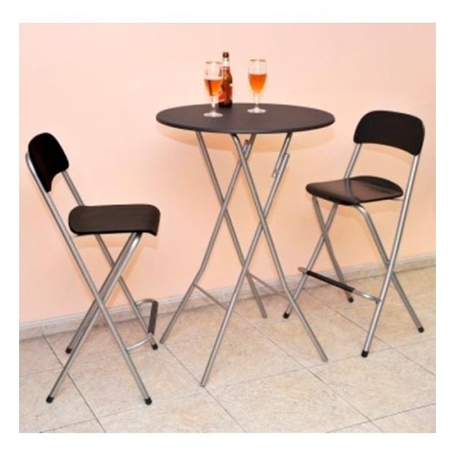 Comprar Mesa alta Verona plegable negra Hobeto MV33102 en Pepebar