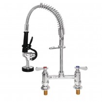 Grifo  industrial de acero inoxidable para pre-aclarado con toma doble Vogue