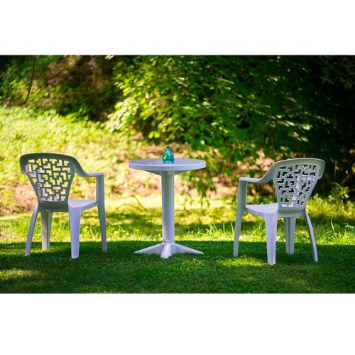 Comprar Mesa polipropileno pie central embutido blanca Ø60 Banyoles BANY60 en Pepebar
