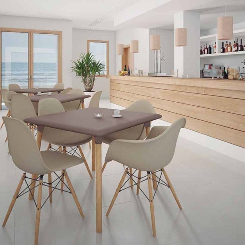 Mesa patas de madera 90x90 color blanco Wood New Flash WMNF Comprar Mesa patas de madera 90x90 color blanco Wood New Flash WMNF en Pepebar