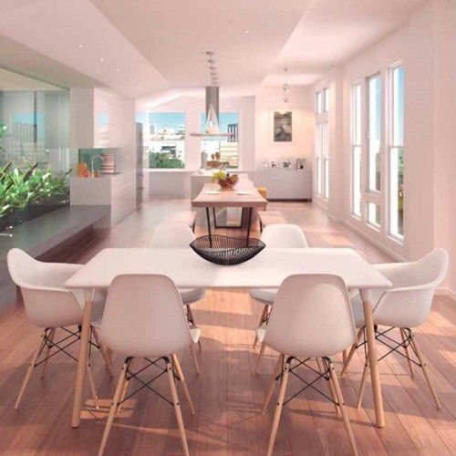 Comprar Mesa patas de madera 90x90 color blanco Wood New Flash WMNF en Pepebar