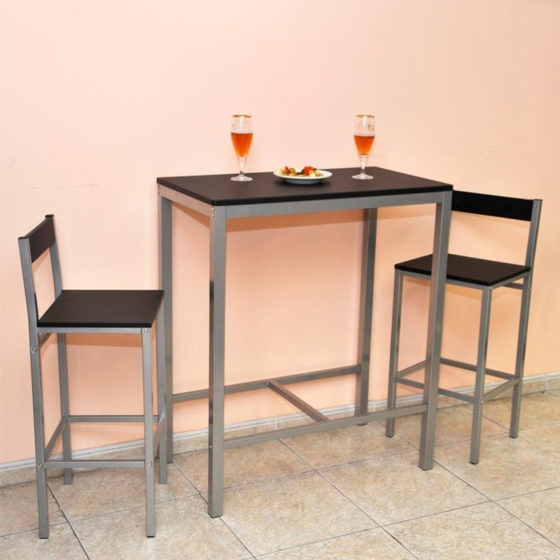 Comprar Mesa alta Troya cuadrada 110x60x60 color Wengue 163893 en Pepebar