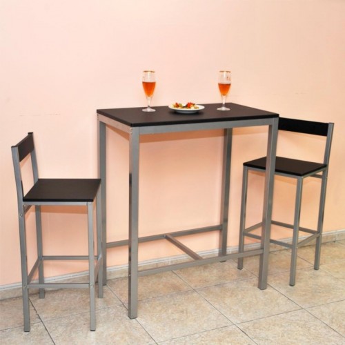 Comprar Mesa alta Troya cuadrada 110x60x60 color Wengue 163893 en Pepebar