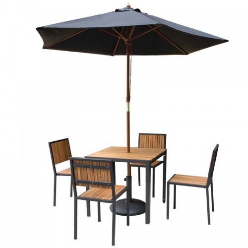 Comprar Mesa cuadrada Bolero de acero y madera acacia 800x800 en Pepebar