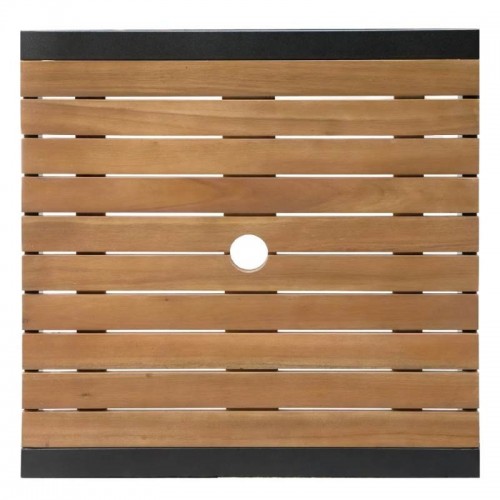 Comprar Mesa cuadrada Bolero de acero y madera acacia 600x600 en Pepebar