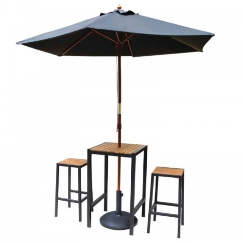 Comprar Mesa cuadrada Bolero de acero y madera acacia 600x600 en Pepebar