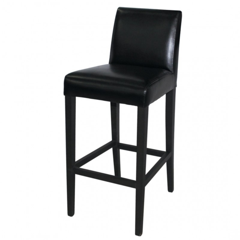 Comprar Taburete alto con respaldo para bar símil piel negro Bolero GG651 en Pepebar