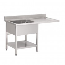 Fregadero industrial inox Gastro-M 1 pila izq con estante y hueco lavavajillas 1200mm GN206
