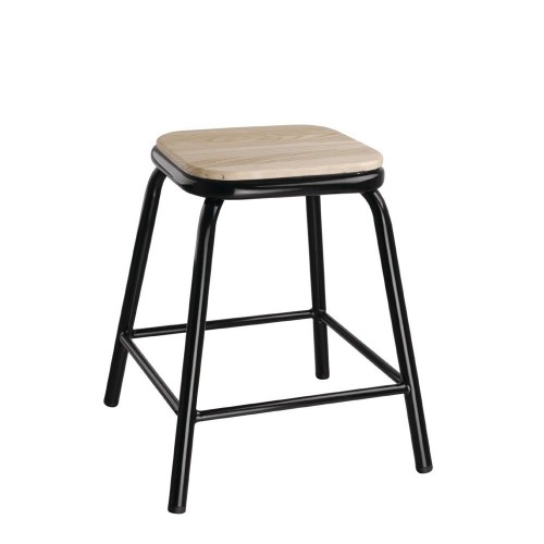 Comprar Taburetes bajos de acero con base de madera 4 unidades DE478 en Pepebar