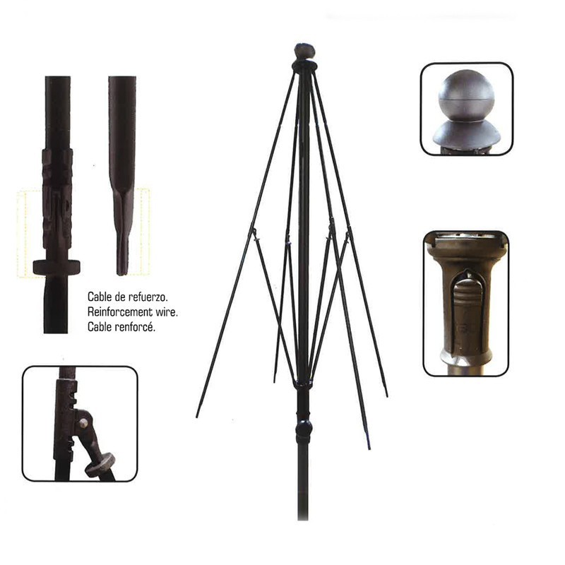 Comprar Parasol acero galvanizado 1,8x1,3m 815 en Pepebar