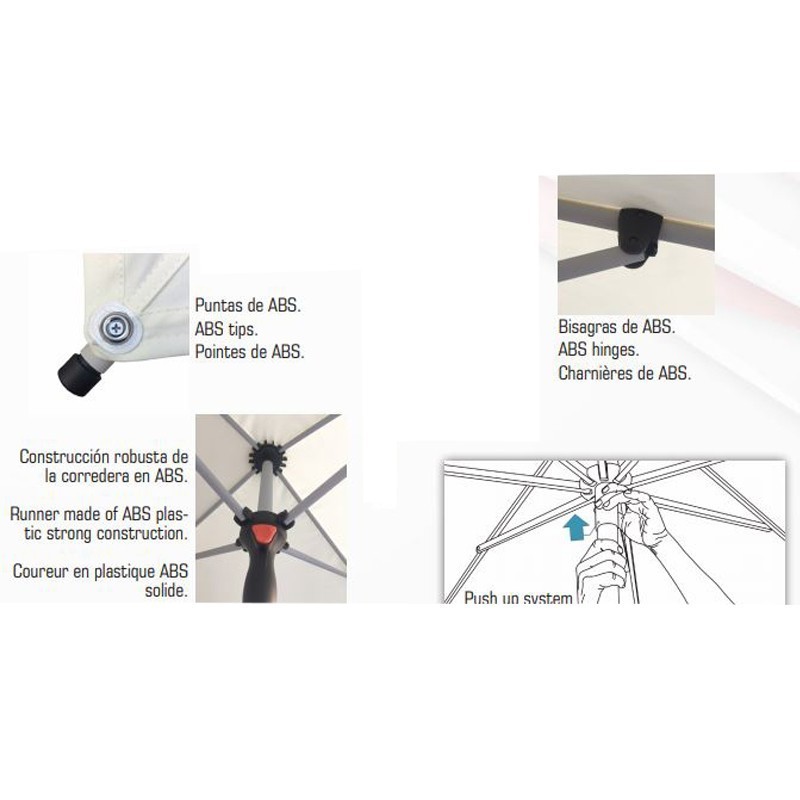 Comprar Parasol aluminio 2x2m VIA poliéster beige 875P30 en Pepebar