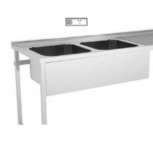 Comprar Fregadero doble de acero inoxidable con 2 cubas de 1600 mm ECO6916D en Pepebar