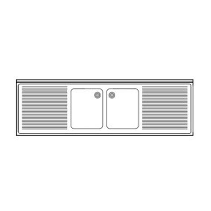 Comprar Fregadero acero inoxidable 2 cubas fondo 600 IDL21060 en Pepebar