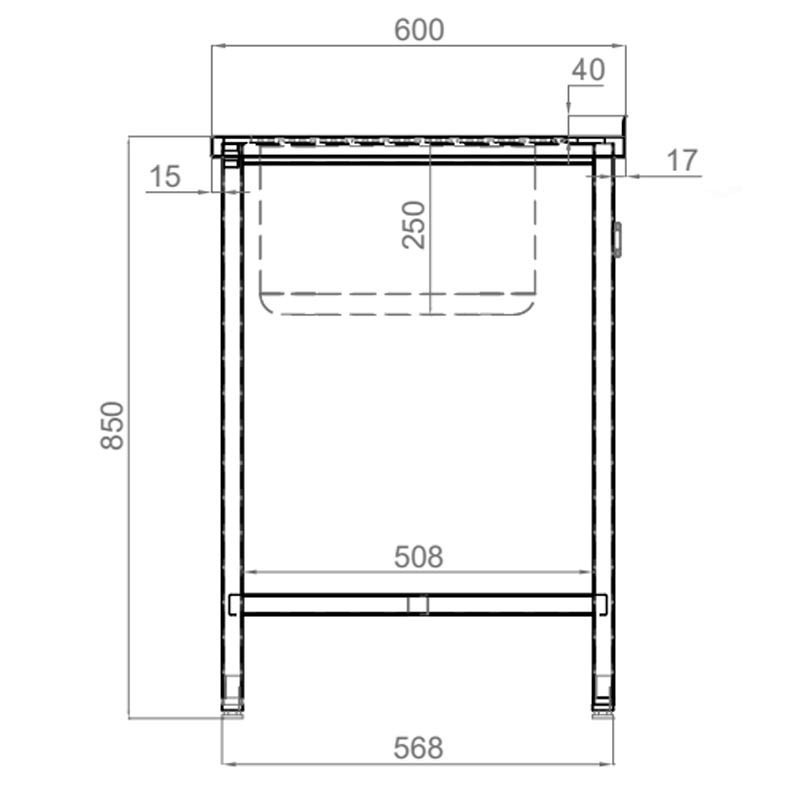 Comprar Fregadero una cuba con estante gama ECO con fondo 600 mm en Pepebar