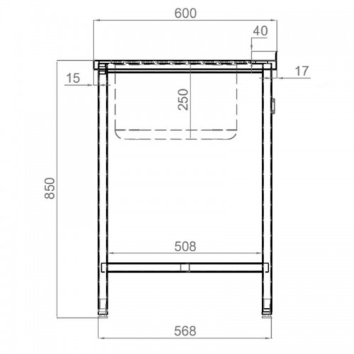Comprar Fregadero una cuba con estante gama ECO con fondo 600 mm en Pepebar