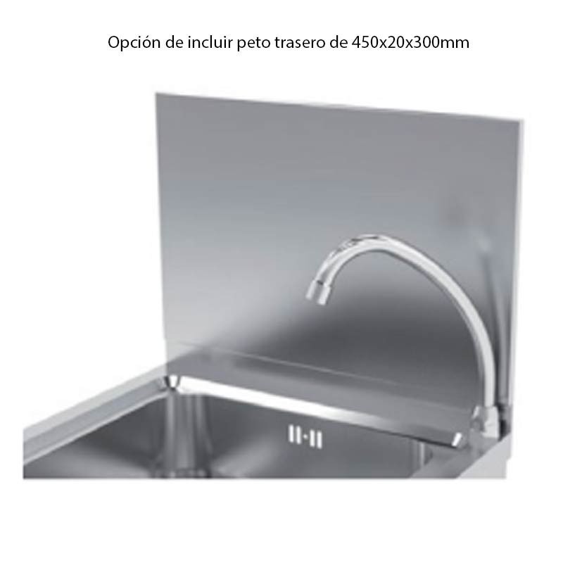 Comprar Lavamanos mural con pulsador y con opción a peto trasero en Pepebar