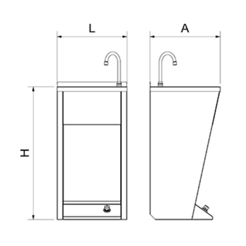 Comprar Lavamanos pedestal con pulsador de pie 061012 en Pepebar