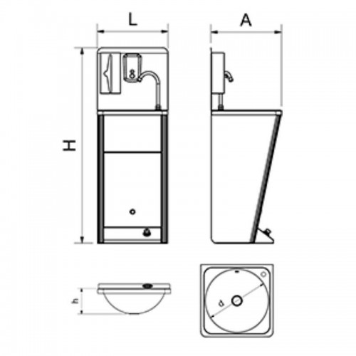 Comprar Lavamanos pedestal integral con pulsador de pie 061414 en Pepebar