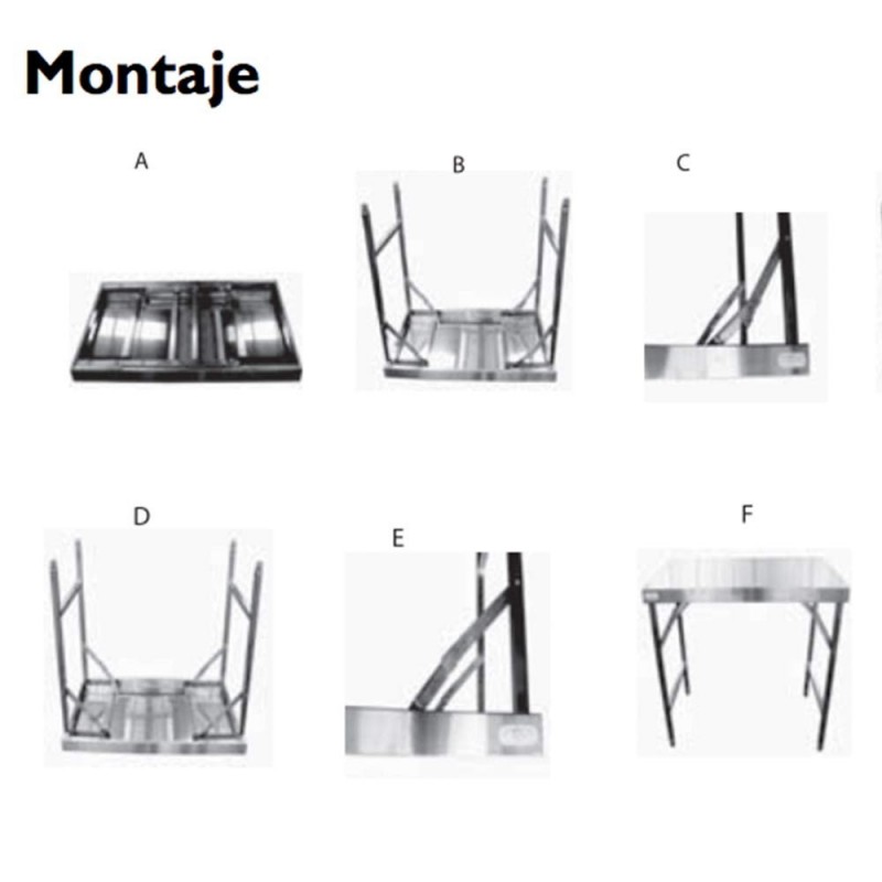 Comprar Mesa plegable acero inox 1800 x 600 x 900mm Vogue CB906 en Pepebar