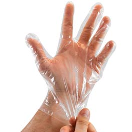 Guantes de plástico y Clean Hands